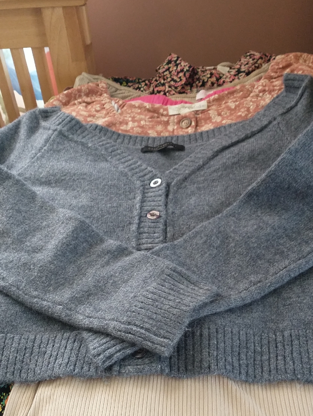 Grey Off Shoulder Sweater